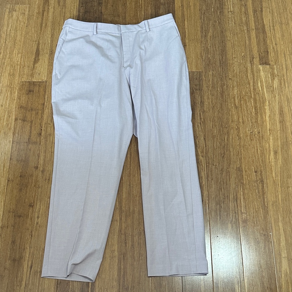 Uniqlo Cream Trousers Lightweight Straight-Leg
